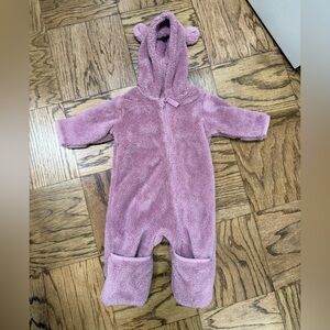 Hanna Andersson Pink Fuzzy Hooded Puffer Jacket